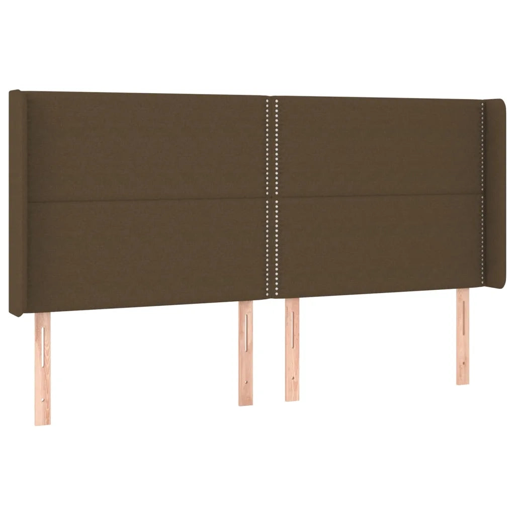 Testiera ad Orecchio Marrone Scuro 203x16x118/128 cm in Tessuto 3119465