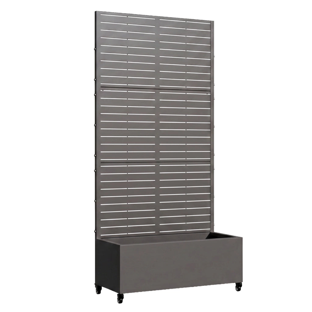 Fioriera con Spalliera Nodepp in Acciaio 190 x 82 x 38 cm - Grigio Antracite casa.pro