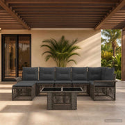Set Divano da Giardino 8 pz Grigio e Grigio Scuro polyrattan 3436673
