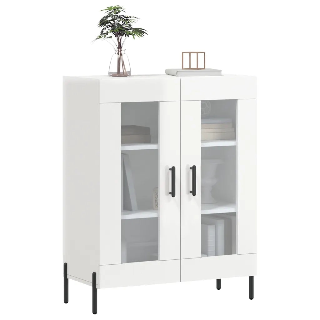 Credenza-Buffet-Armadio da cucina 69,5x34x90 cm in Legno Multistrato Bianco Lucido 912944