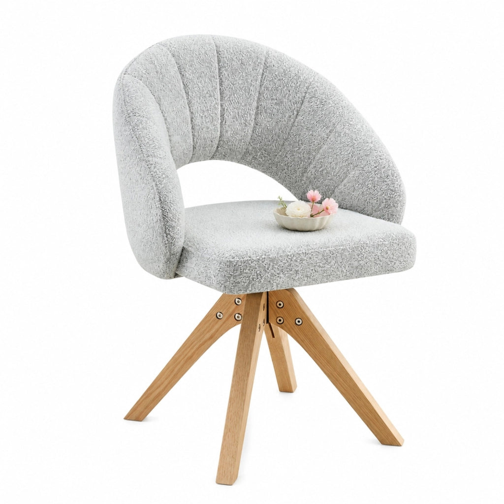 Set di 2 sedie girevoli 360° in velluto grigio chiaro