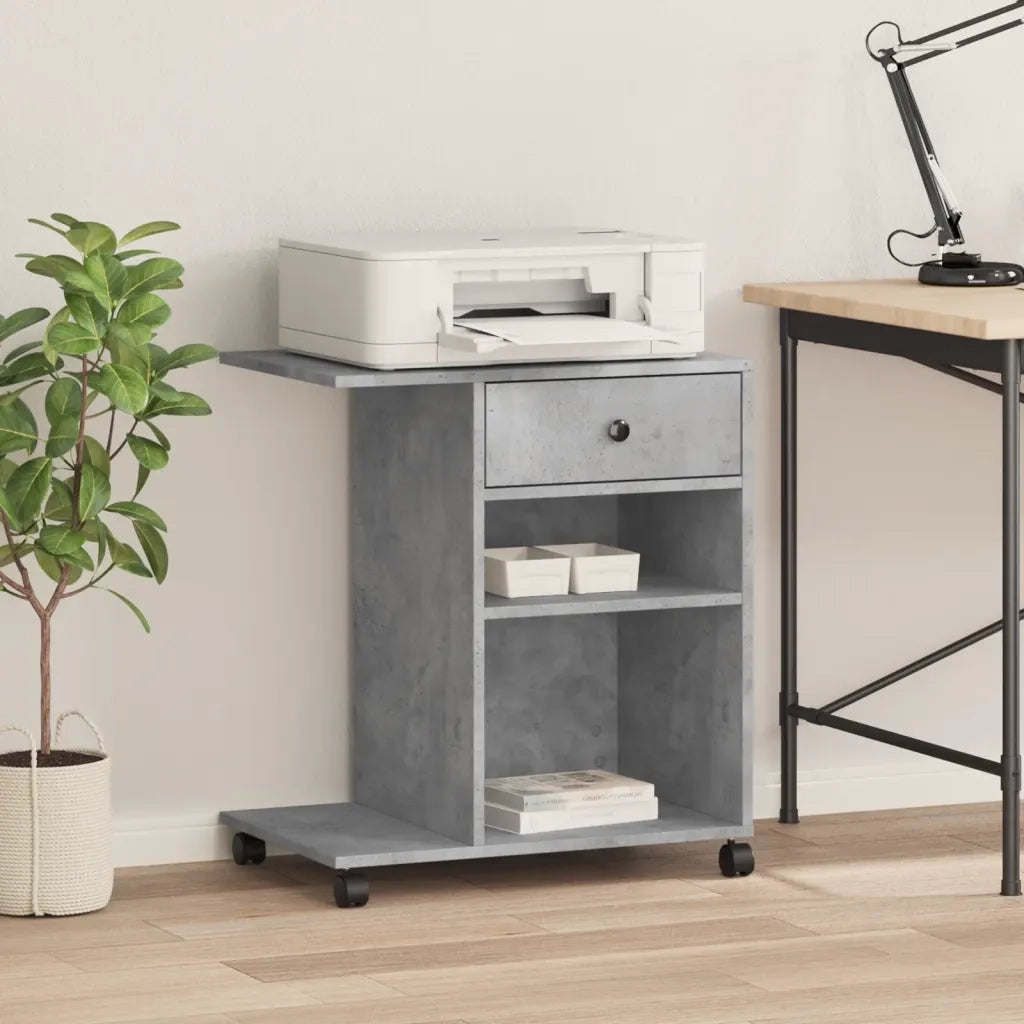 Supporto per Stampante con Ruote Grigio Cemento 60x40x68,5 cm CFW4300229