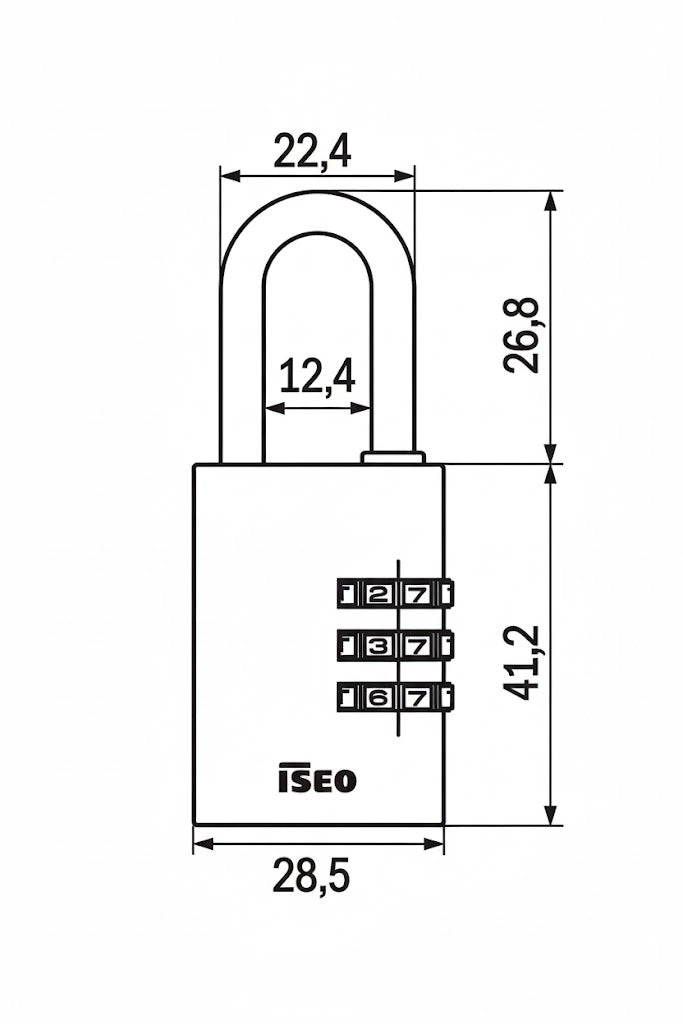 LUCCHETTO A COMBINAZIONE A 3 COMBINATORI- - mm.28,5 blu (P0153027B) - 12 pezzi ISEO