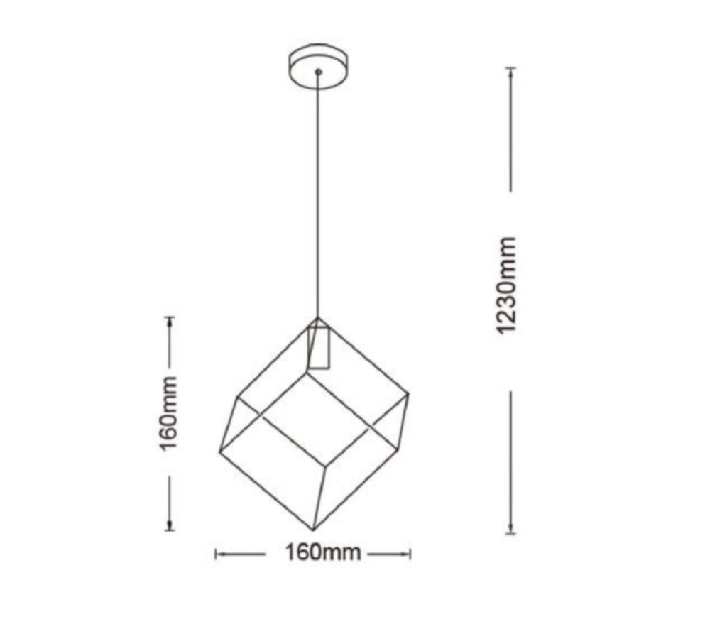 Lampadario Cubo Geometrico a Sospensione Nero Attacco E27 Lampada Industrial Moderna Metallo per Cucina Tavolo Soggiorno Ristorante
