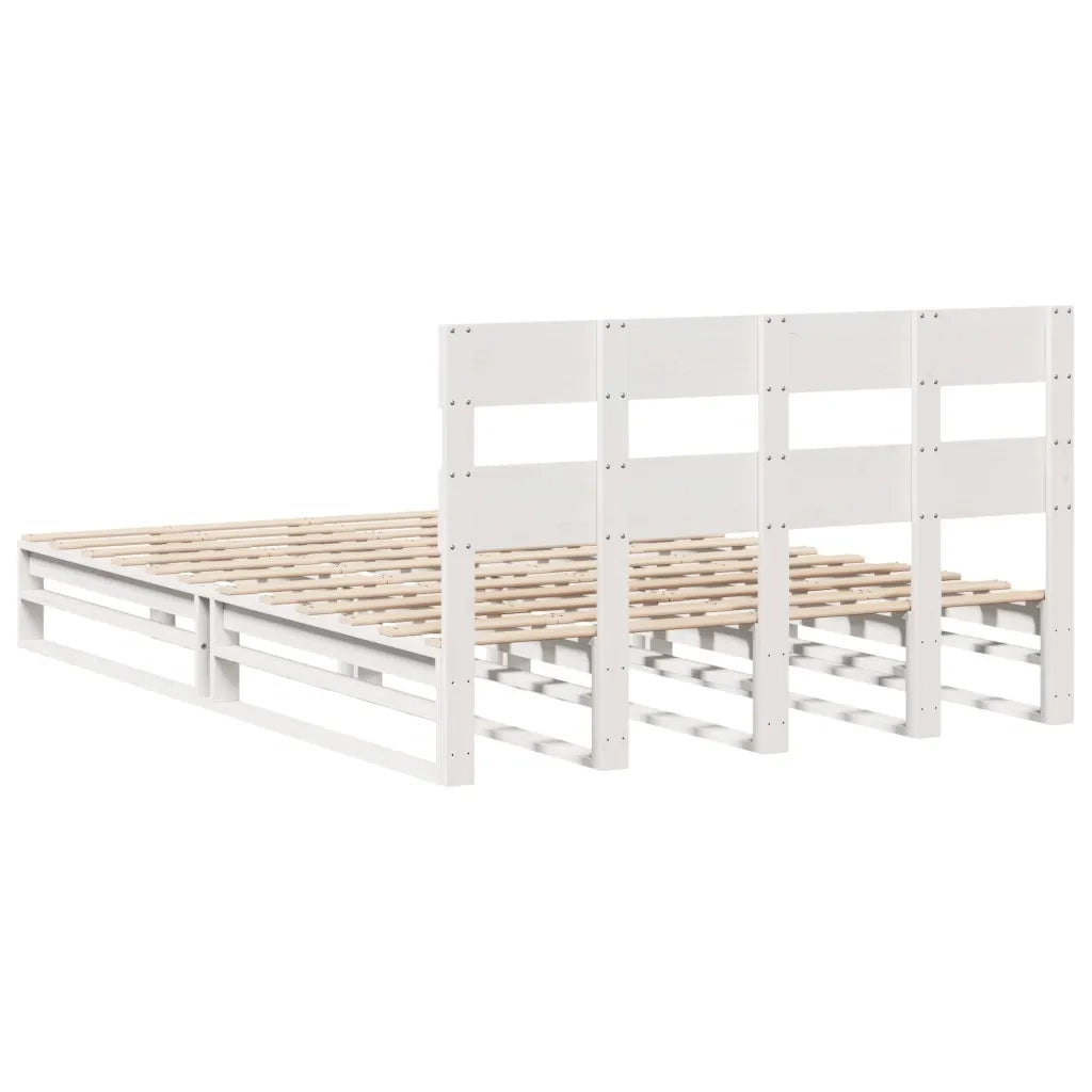 vidaXL Letto senza Materasso Bianco 135x190 cm Legno Massello di Pino
