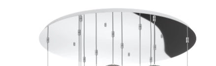 SOSPENSIONE CROMO 12 LUCI TONDA VETRI FUME 1181CR-S12 T-FU