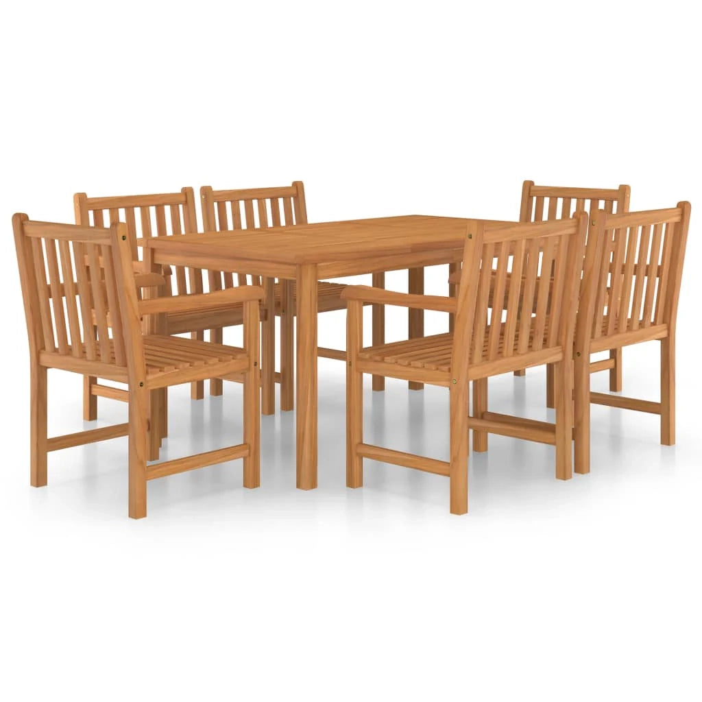 Set da pranzo da giardino per esterni da 7 pezzi in legno massello di teak 02_0013946