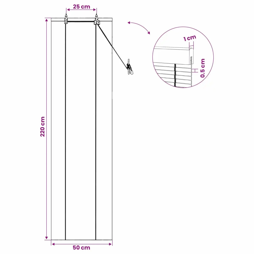 Tenda a rullo Marrone 50 x 220 cm Bambù 42039741