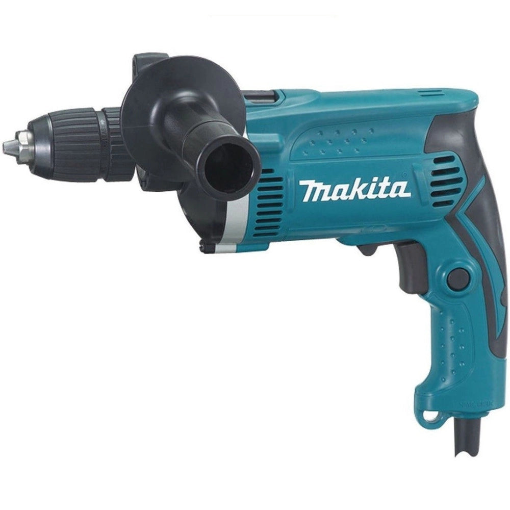 Trade Shop - Trapano A Percussione Makita Hp1631 Profess. Con Accessori + Punte + Giubbino -