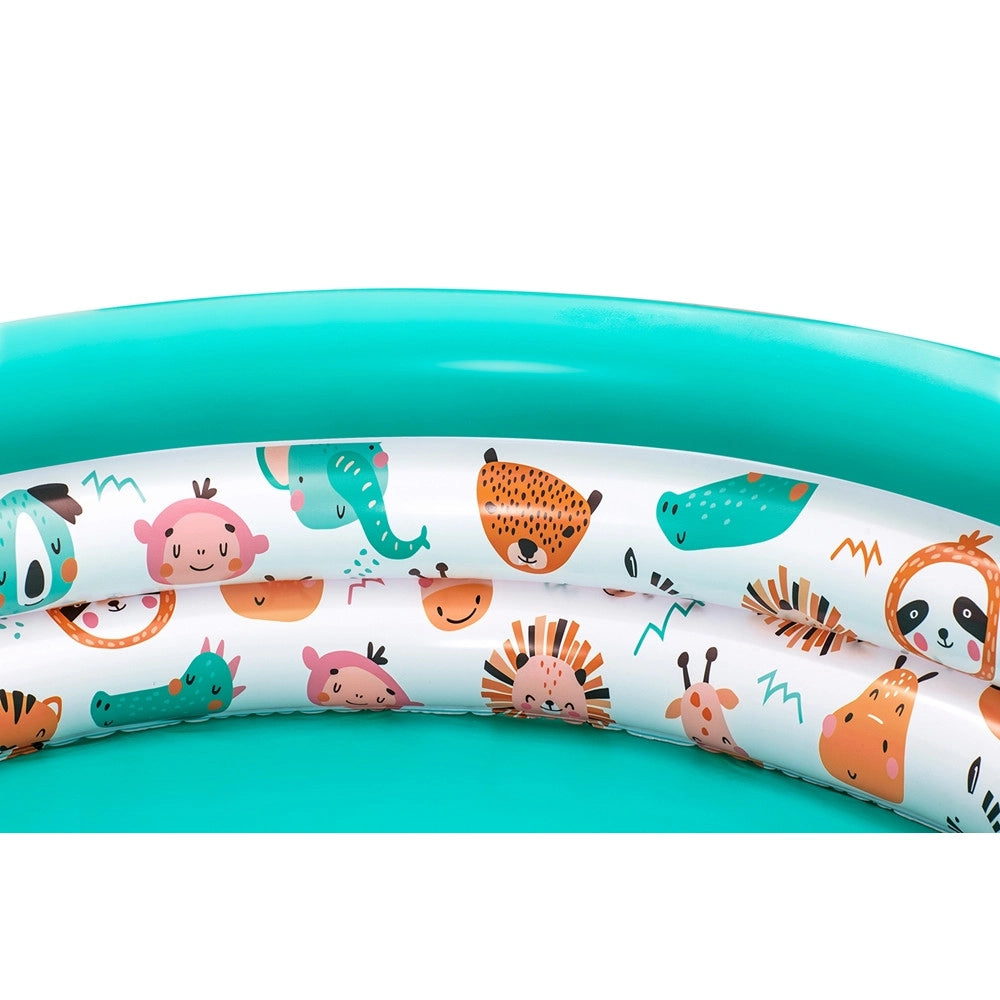 Trade Shop - Piscina A 3 Anelli Gonfiabile Rotonda 102x25cm Per Bambini +2 Anni Giardino 51008 -