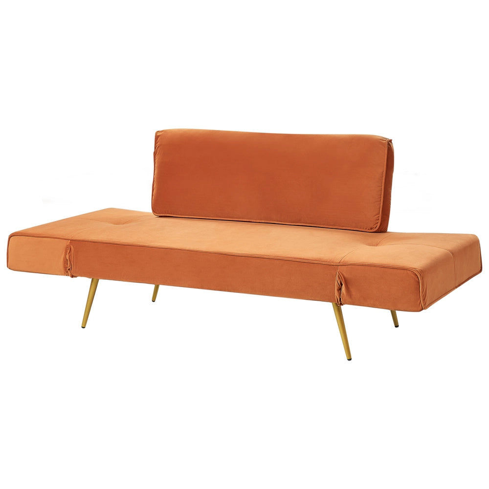 Divano letto in velluto Arancione Braccioli regolabili Soggiorno Letto Minimalista