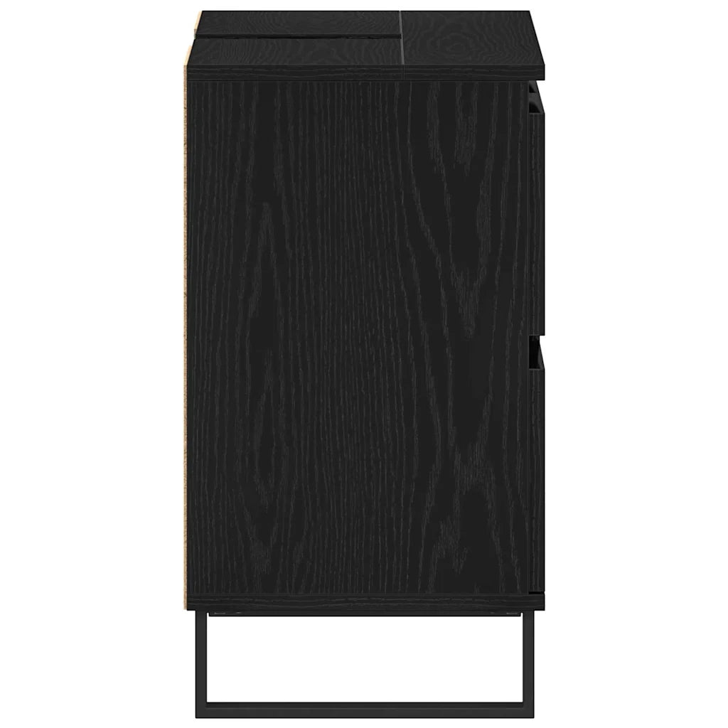 Mobile da Bagno Rovere Nero 80 x 33 x 60 cm Legno multistrato 862895