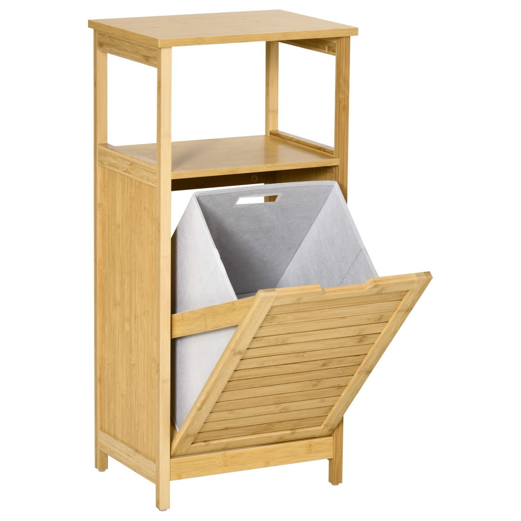 Mobiletto da bagno in bamb¨´ con ripiani e cassetto ¨C zephmum ¨C 40x30x86,5 cm naturale