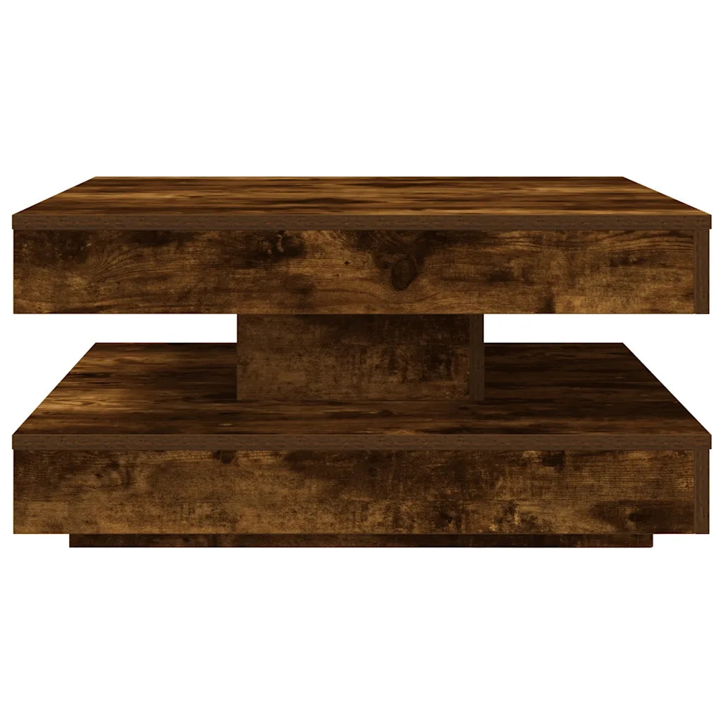 Tavolino da Caffè Girevole a 360 Gradi Rovere 70x70x34,5 cm 858483