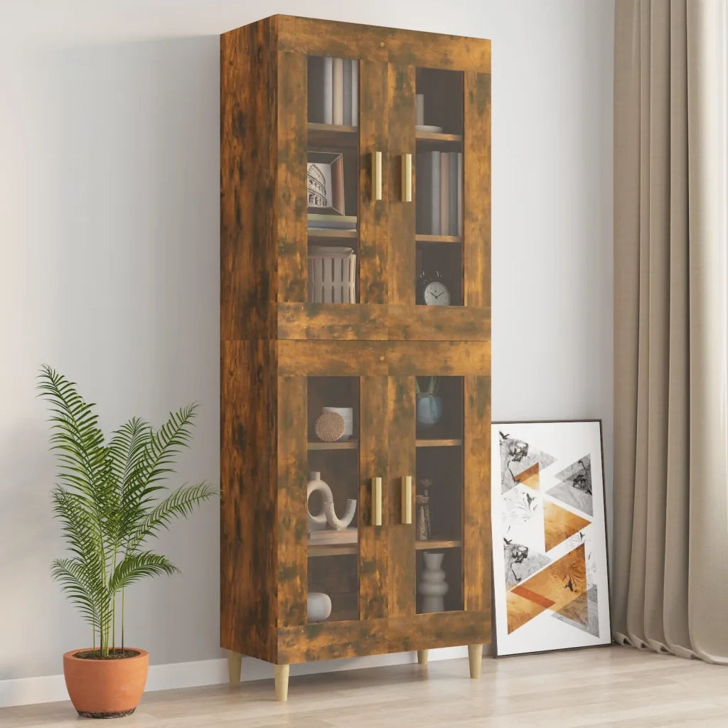 Armadietto Pensile a Parete Rovere Fumo 69,5x34x90 cm cod mxl 19361