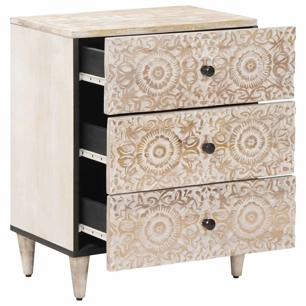 Mobiletto da Letto con cassetto Bianco 50 x 33 x 60 cm 4018377