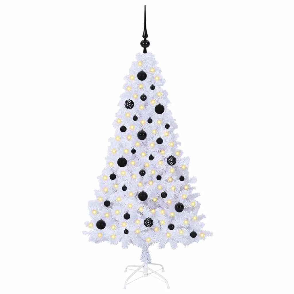 Albero di Natale | Decorazioni natalizie artificiale Bianco 150 cm PVC e Acciaio