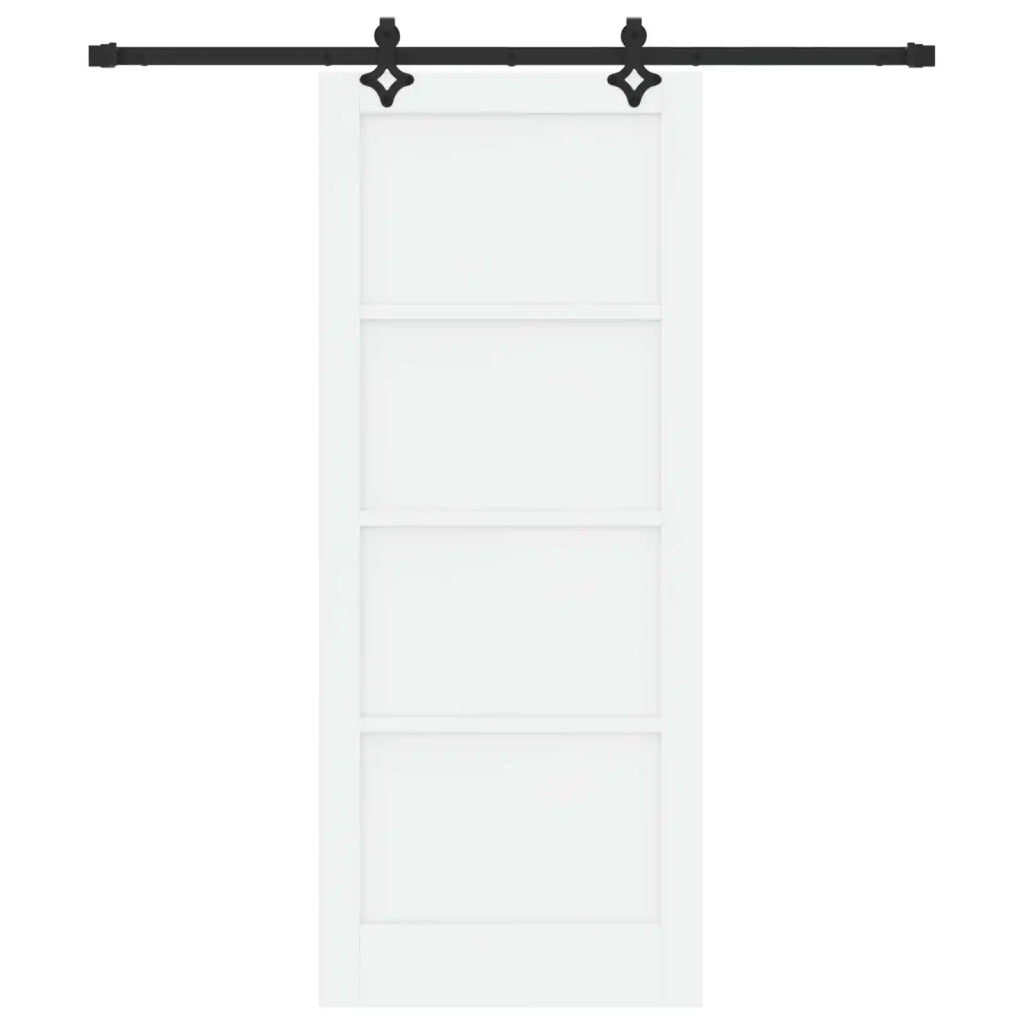 Porta scorrevole Bianco e Nero 83 x 202 cm 3445506