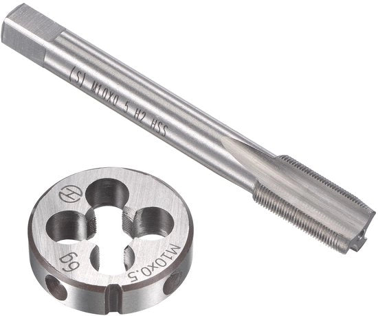 Set di attrezzi metrici per tappe e matrici pesanti - pompa e matrice M10 x 0,5 mm - ideale per la riparazione - per DIY e professionisti