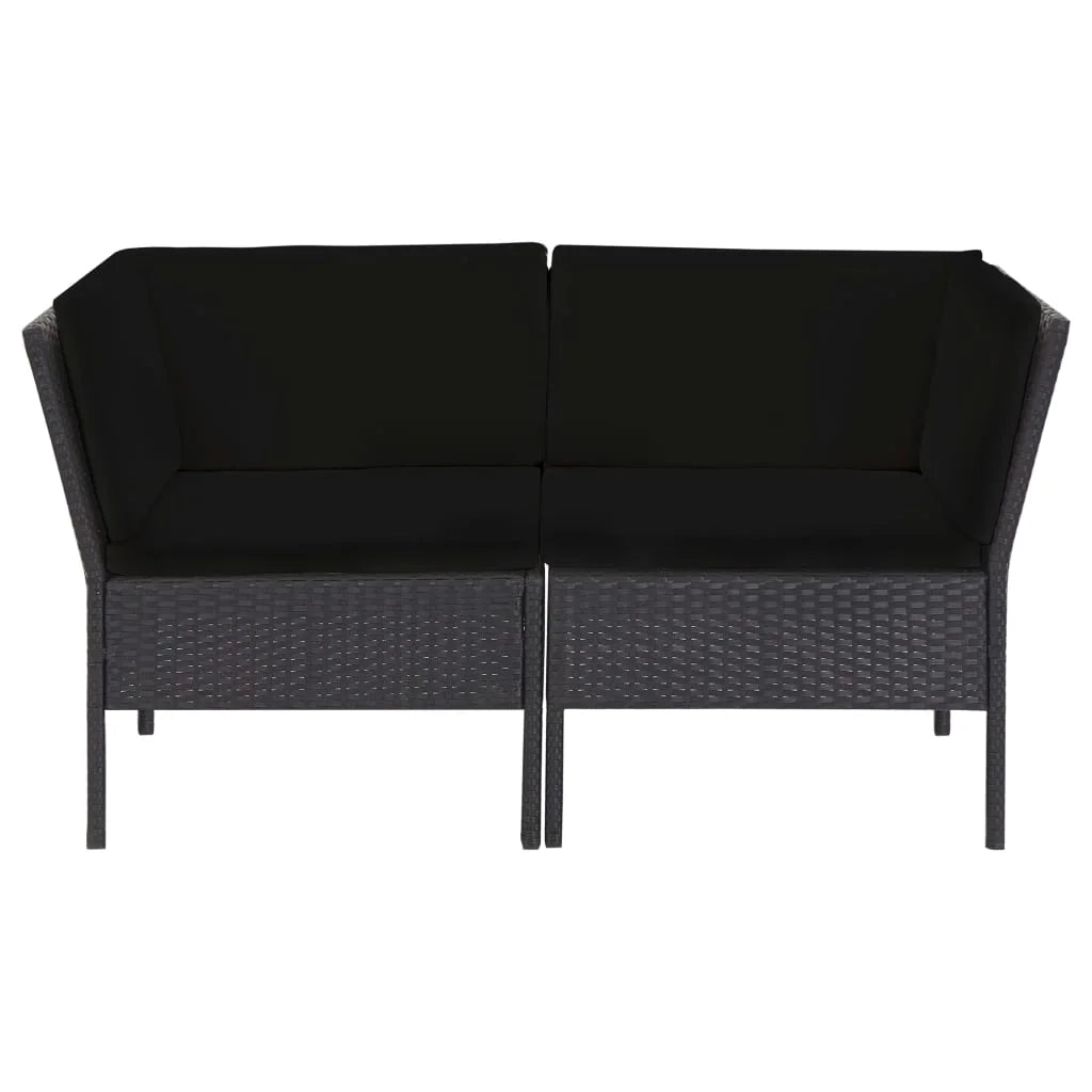Set mobili da giardino set da esterno 6 pezzi con cuscini in polyrattan nero 02_0016918