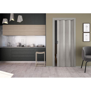 Porta a Soffietto da Interno 88,5x214 cm in PVC Florance Tessuto Grigio
