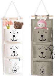Organizzatore per parete appoggiabile per bambini - Set da 2 - 3 contenitori - Ripiegabile - Adatto per camera da bambini e da bambini