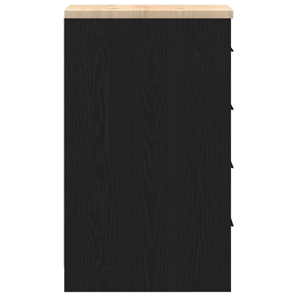 Armadietto da Garage Nero 30x51x85 cm in Legno Massello di Pino 860581