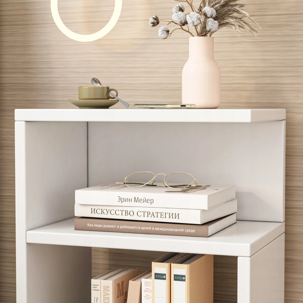 Comodino per camera da letto tavolino loft bianco salotto moderno 50 cm