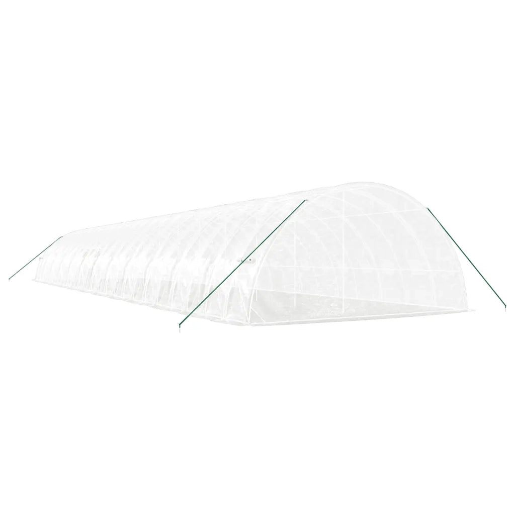 Serra con Telaio in Acciaio Bianco 144 m² 24x6x2,85 m 3188126