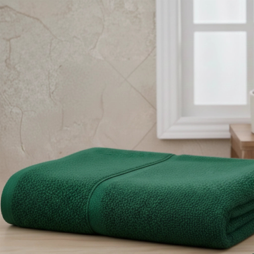 Sanaza, Telo Bagno Sfumatura Colore Struttura Scuro, Verde Scuro