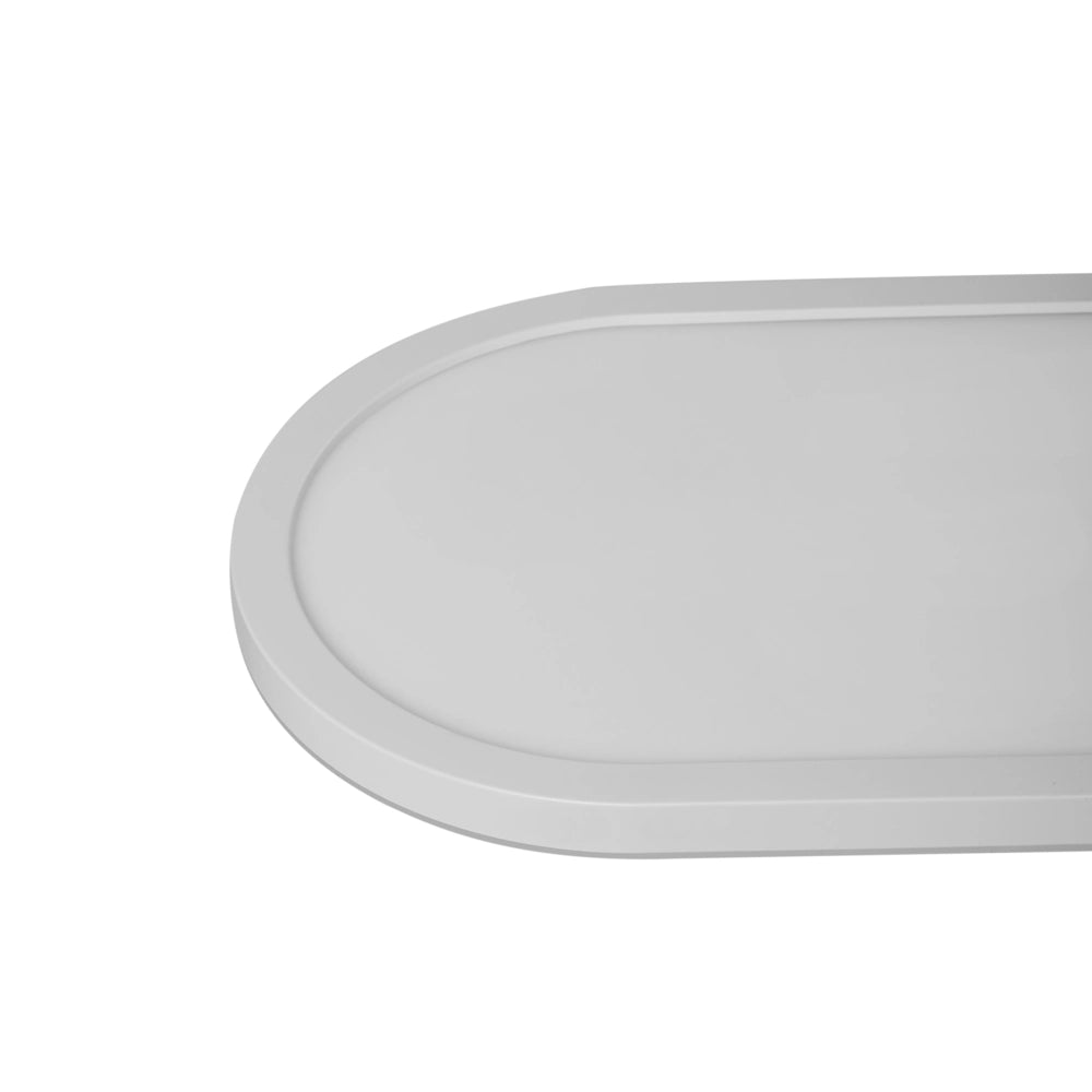 Plafoniera LED Ovale Bianca in Materiale Sintetico con Telecomando, Lampada da Soffitto a Pannello Clarella