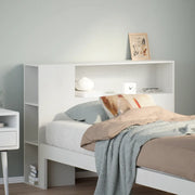 Testiera con Ripiani-Testata contenitore Bianca 75 cm in Legno Massello di Pino 882090