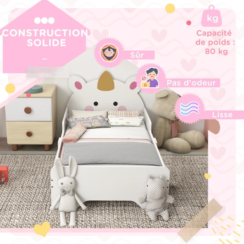 Letto a castello per bambini con rete a doghe ¨C zephmum ¨C rosa 143x74x67 cm