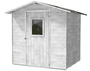Casette Box da Giardino in Legno Porta Utensili 200x245x214 cm con Porta e Finestra Ecla Bianca