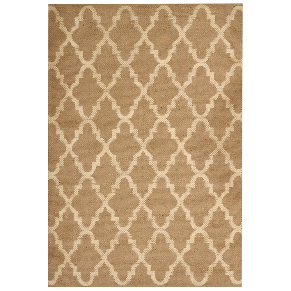 Tappeto in iuta intrecciata naturale con motivo geometrico beige 160 x 230 cm stile boho camera da letto soggiorno