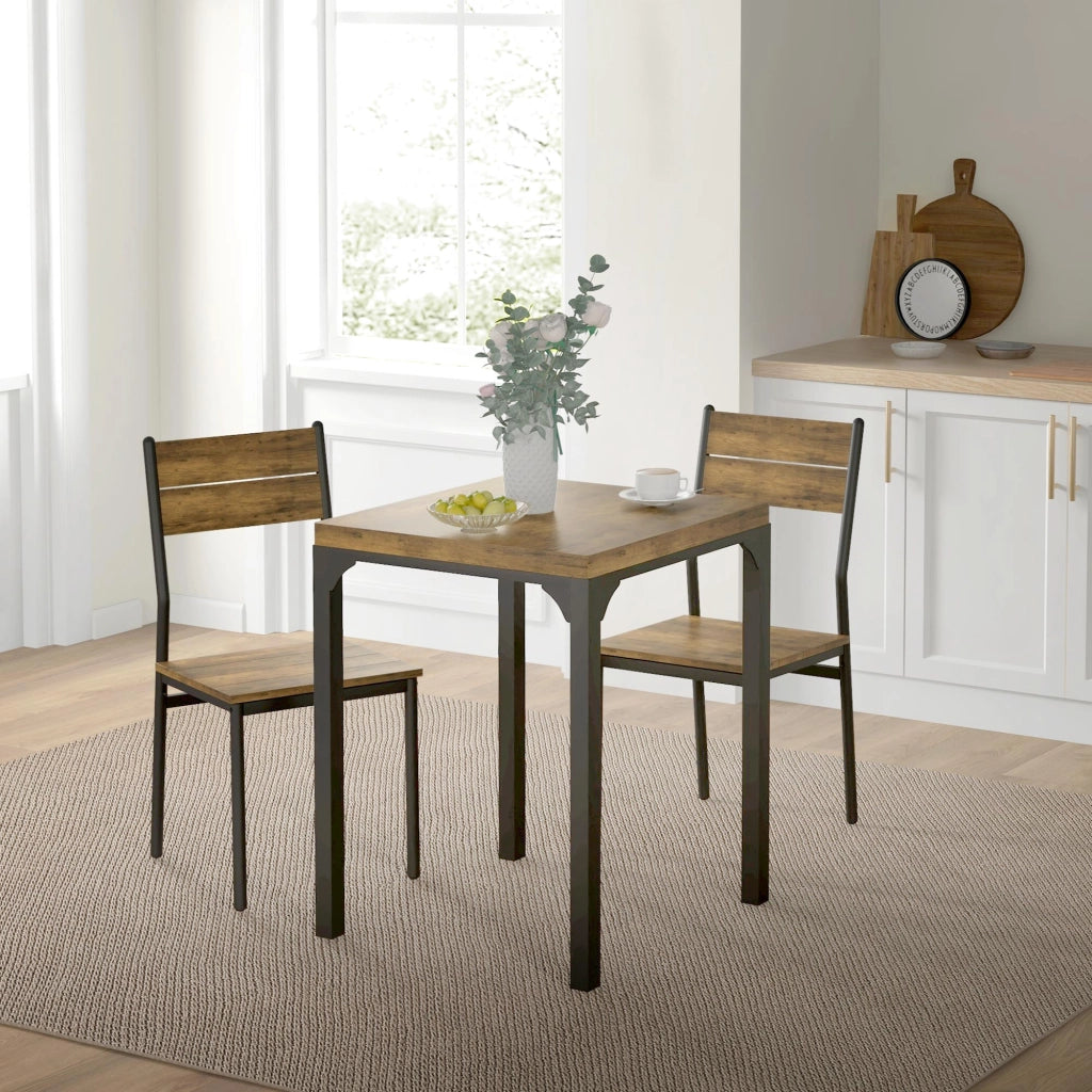 Set tavolo da pranzo con 2 sedie encastrabili ¨C Xylo ¨C legno rustico cucina sala