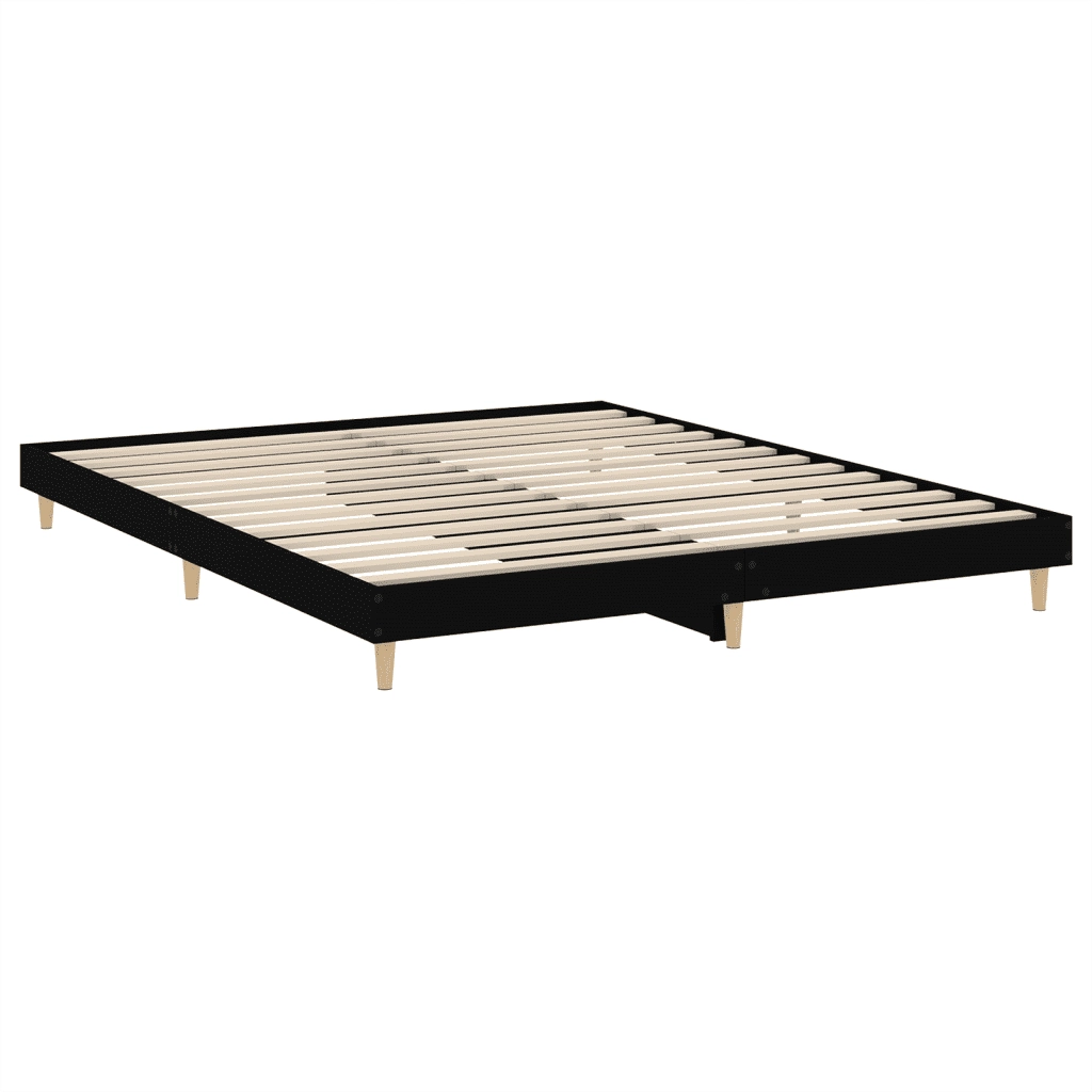 Giroletto-Struttura Letto Nero 200x200 cm in Legno Multistrato 303460