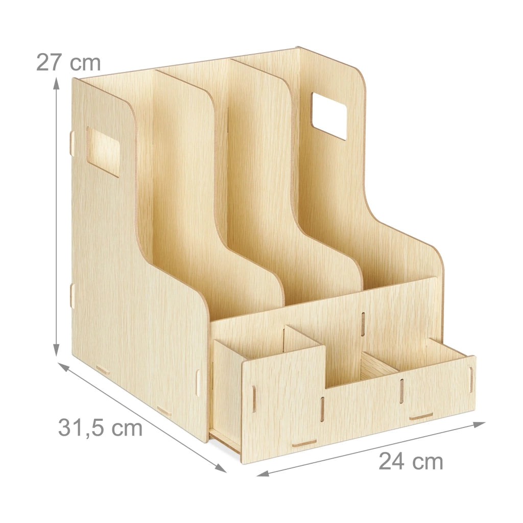 Portadocumenti organizzato e versatile per ufficio 27 x 24 x 31,5 cm con pratici scomparti in MDF nero 13_0012113