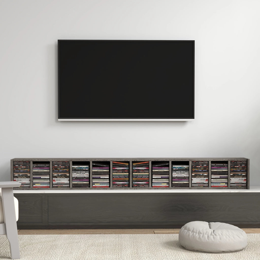 Armadio da 12 compartimenti per CD e DVD ¨C zephmum ¨C grigio scuro 21x22.5x88.5 cm