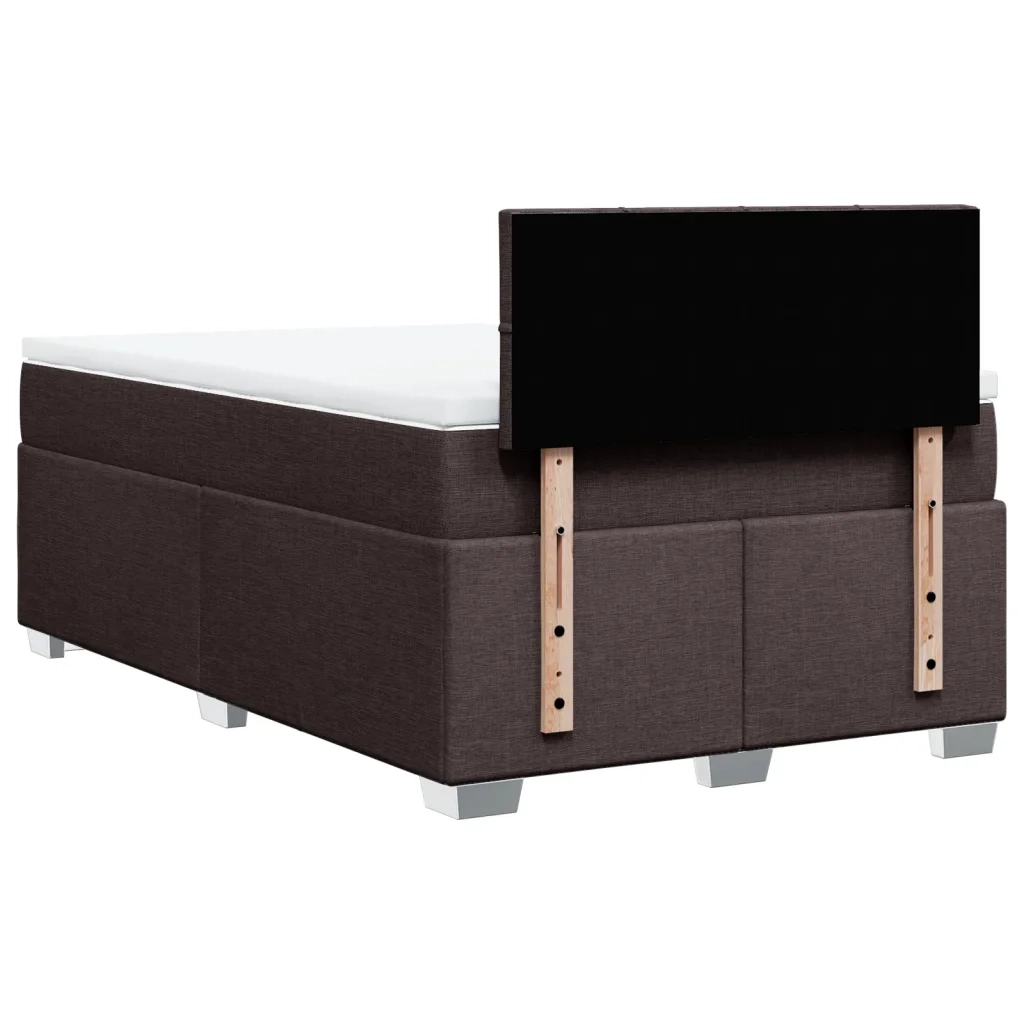Giroletto a Molle con Materasso Marrone Scuro 120x200cm Tessuto 3285858