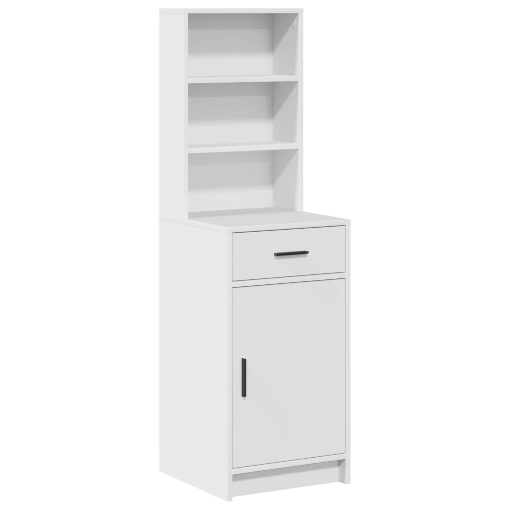 Highboard Bianco 40x41x135 cm in Legno Ingegnerizzato