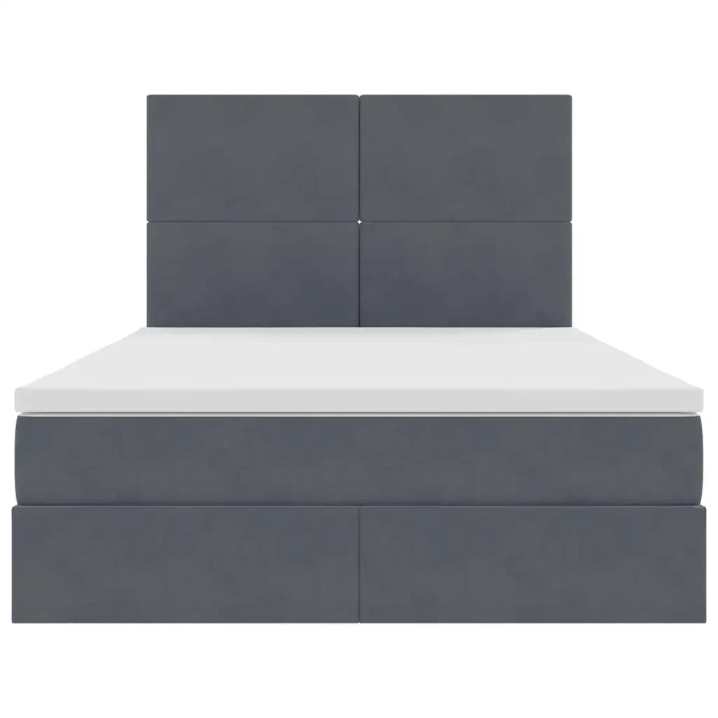Letto con contenitore e materasso Grigio scuro 140 x 200 cm
