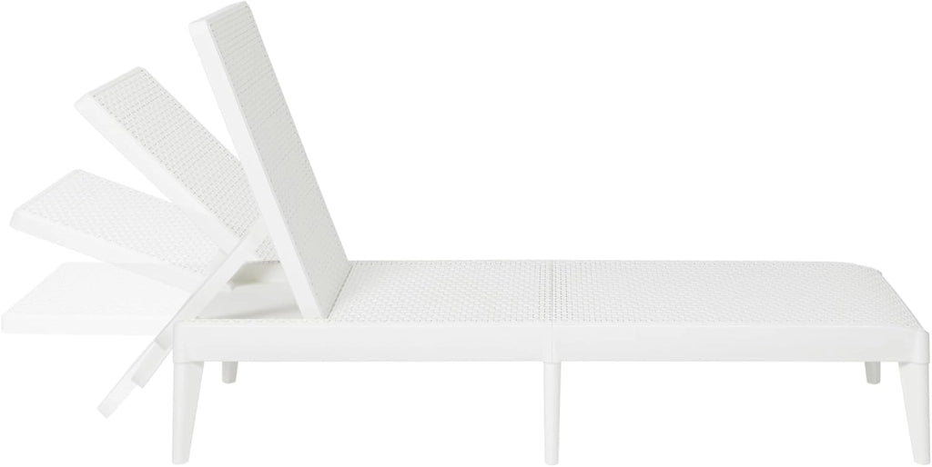Lettino Sdraio Prendisole da Giardino in Resina Numana Bianco 186 x 60 x 29 cm