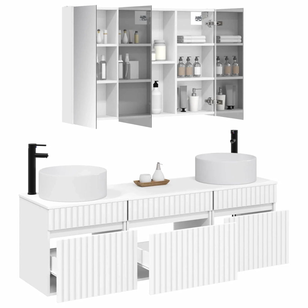 Set di Armadi da Bagno 4 pcs Bianco 103,5 x 15,5 x 70 cm 3406663