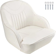 Sedia per auto, schienale basso, sedile per auto con schienale pieghevole, imbottitura in schiuma densa, copertura in PVC impermeabile, sedile pieghevole, bianco.