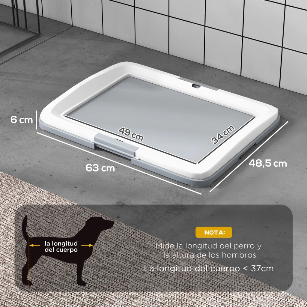 Bandeja Igienica per Cani con Griglia ¨C Zephmum ¨C Grigio 63x48.5x6 cm