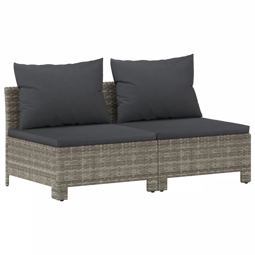 Set Divani da Giardino 7 pz con Cuscini in Polyrattan Grigio 3187286