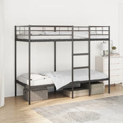 vidaXL Letto a Castello senza Materasso Nero 80x200 cm in Acciaio