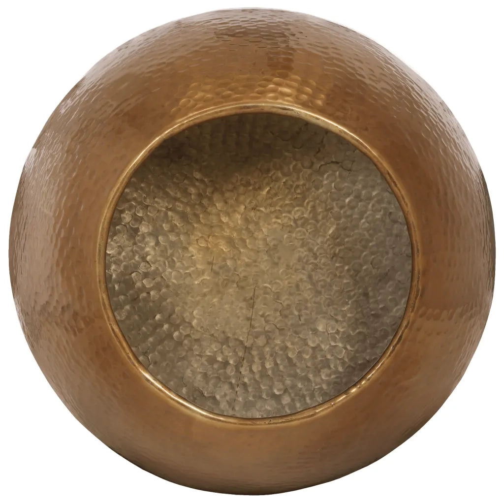 Tavolino da Salotto in Alluminio Martellato Ø 50x30 cm Ottone 359610