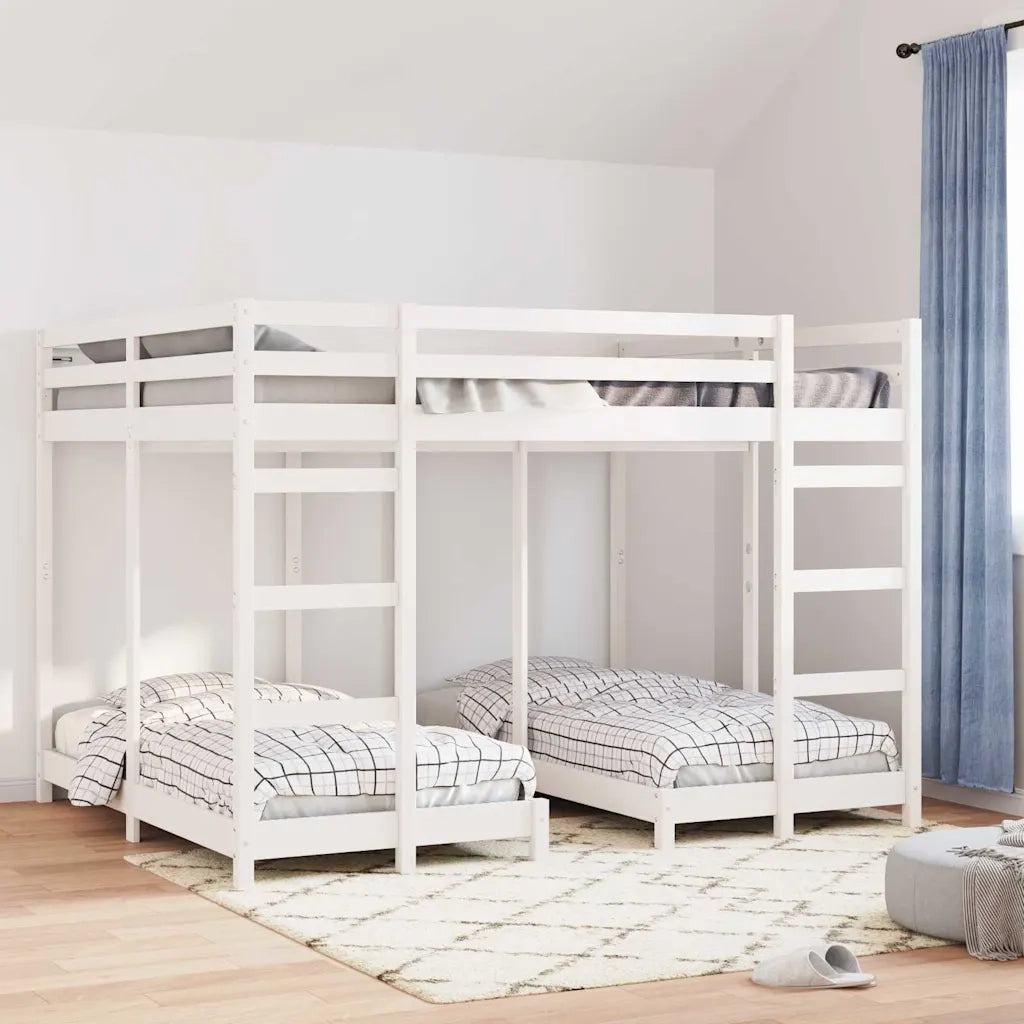 Struttura letto a castello triplo Bianco 160 x 200 cm 3414562